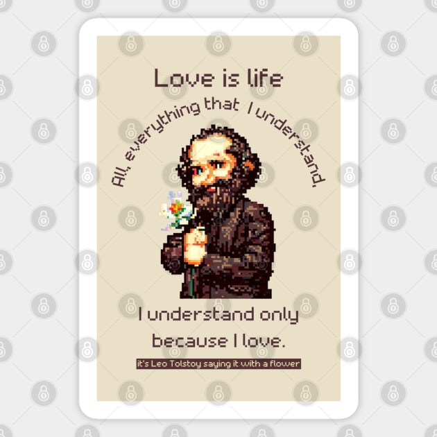 Leo Tolstoy Quote Pixel Art Magnet by The Verse Collection